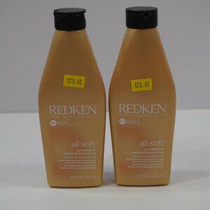 LOT OF 2 REDKEN ALL SOFT CONDITIONER 8.5 OZ SOFTNESS FOR DRY BRITTLE HAIR